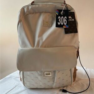 306, NWT Cream and Brown Matein Backpack